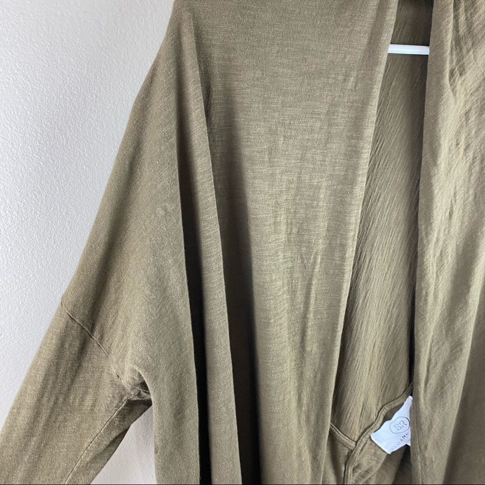 Sloane Rouge Olive Green Open Cardigan Duster S - Picture 5 of 10